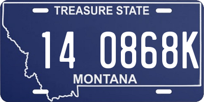 MT license plate 140868K