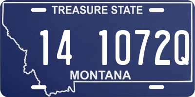 MT license plate 141072Q