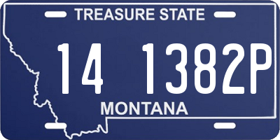 MT license plate 141382P