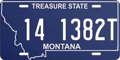 MT license plate 141382T