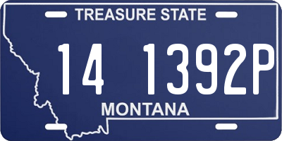 MT license plate 141392P