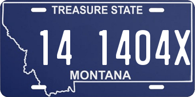 MT license plate 141404X