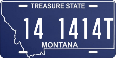 MT license plate 141414T