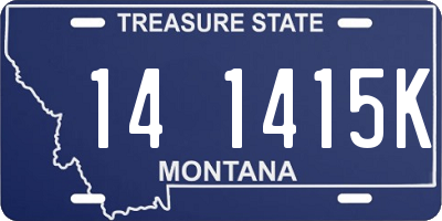 MT license plate 141415K