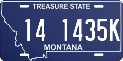 MT license plate 141435K
