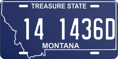 MT license plate 141436D