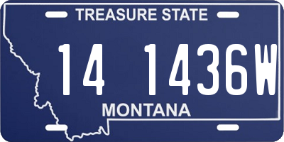 MT license plate 141436W