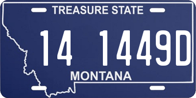 MT license plate 141449D