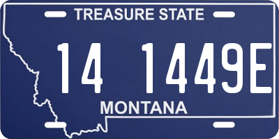 MT license plate 141449E