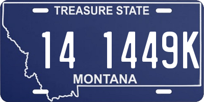 MT license plate 141449K