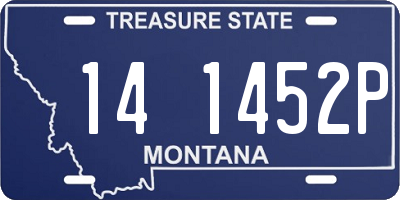 MT license plate 141452P