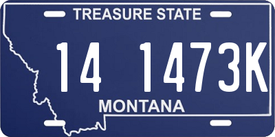 MT license plate 141473K