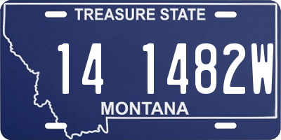 MT license plate 141482W