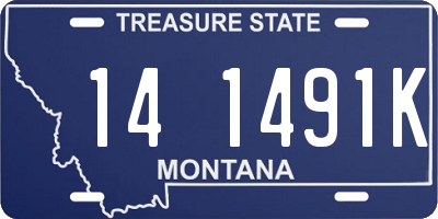 MT license plate 141491K