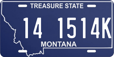 MT license plate 141514K