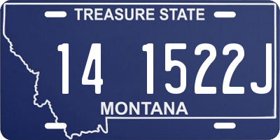 MT license plate 141522J