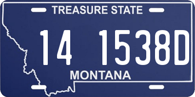 MT license plate 141538D