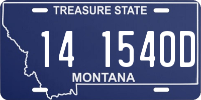 MT license plate 141540D