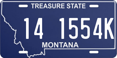 MT license plate 141554K