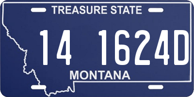 MT license plate 141624D