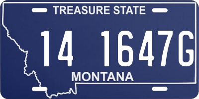 MT license plate 141647G