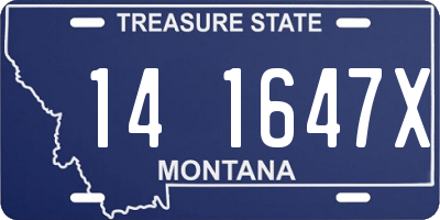 MT license plate 141647X