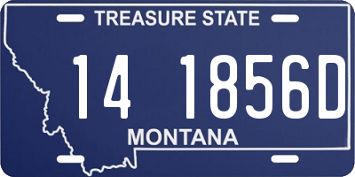 MT license plate 141856D