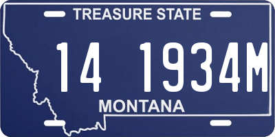 MT license plate 141934M