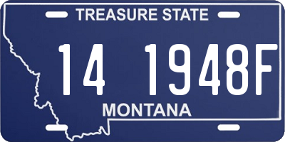 MT license plate 141948F