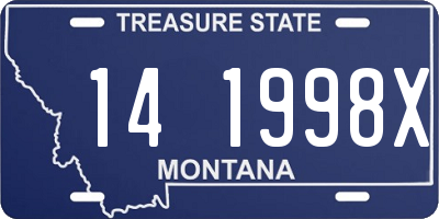 MT license plate 141998X