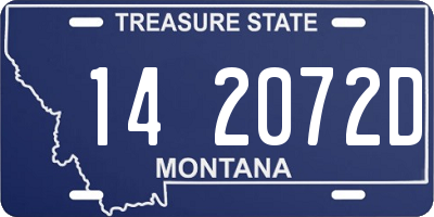 MT license plate 142072D