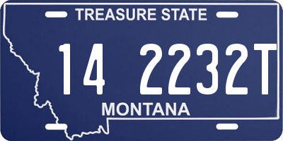 MT license plate 142232T