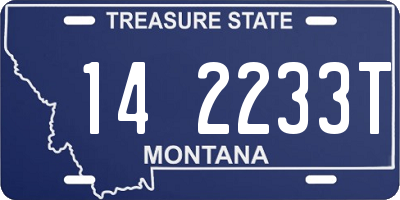 MT license plate 142233T