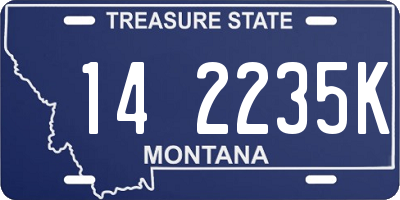 MT license plate 142235K