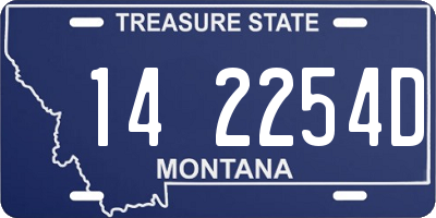 MT license plate 142254D