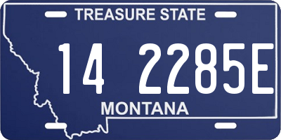 MT license plate 142285E