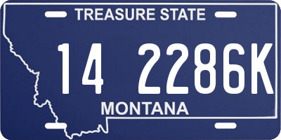 MT license plate 142286K