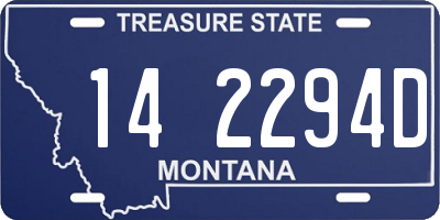 MT license plate 142294D