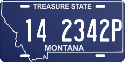 MT license plate 142342P