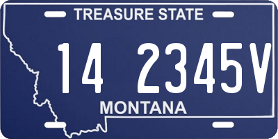 MT license plate 142345V