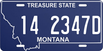 MT license plate 142347D