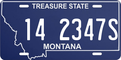 MT license plate 142347S