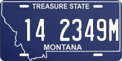 MT license plate 142349M