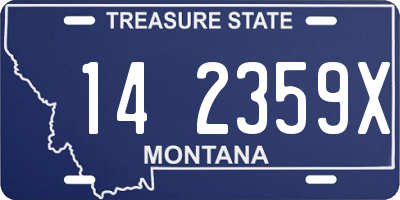 MT license plate 142359X