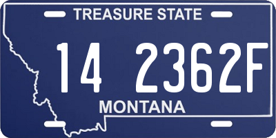 MT license plate 142362F