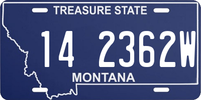 MT license plate 142362W