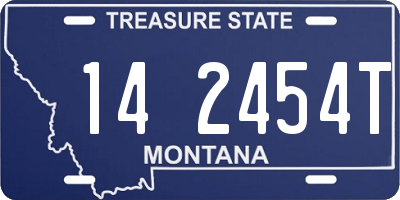 MT license plate 142454T