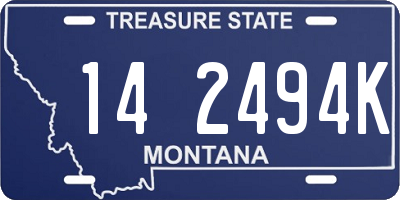 MT license plate 142494K