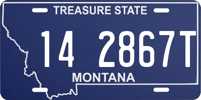 MT license plate 142867T