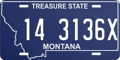 MT license plate 143136X